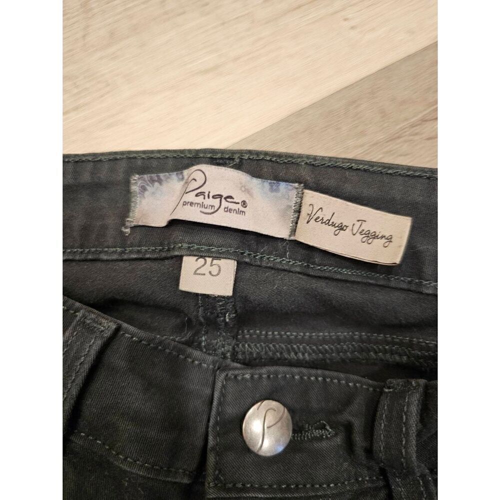Paige Verdugo Jenning Dark Green Jean Pant size 25 - Picture 5 of 6